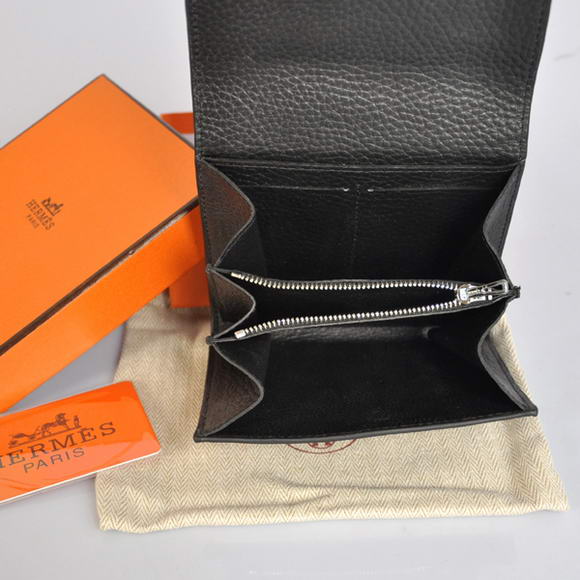 Cheap Fake Hermes Constance Wallets Togo Leather A608 Black